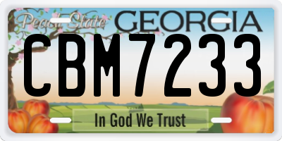 GA license plate CBM7233