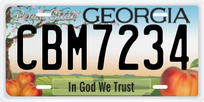 GA license plate CBM7234