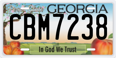 GA license plate CBM7238