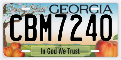 GA license plate CBM7240