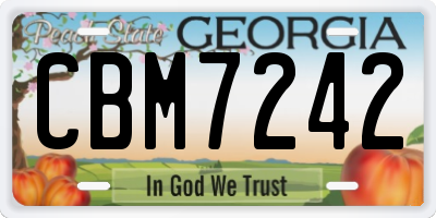 GA license plate CBM7242