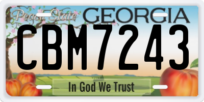 GA license plate CBM7243