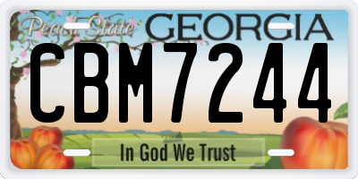 GA license plate CBM7244