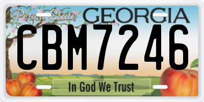 GA license plate CBM7246