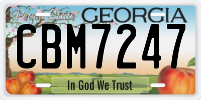 GA license plate CBM7247