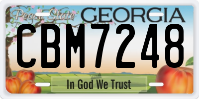 GA license plate CBM7248