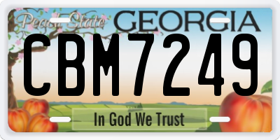 GA license plate CBM7249