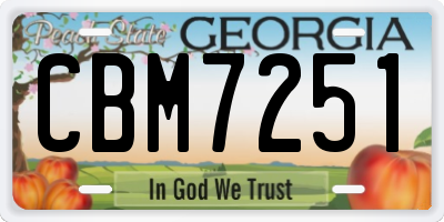 GA license plate CBM7251