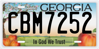 GA license plate CBM7252