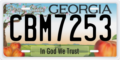 GA license plate CBM7253