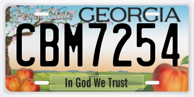 GA license plate CBM7254