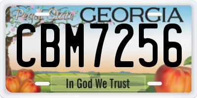 GA license plate CBM7256