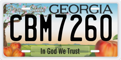 GA license plate CBM7260