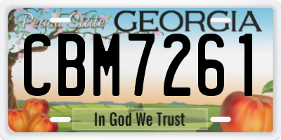 GA license plate CBM7261