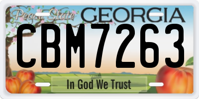 GA license plate CBM7263