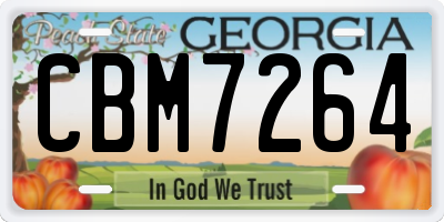 GA license plate CBM7264