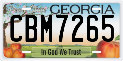 GA license plate CBM7265