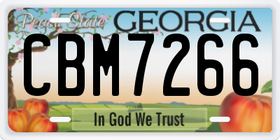 GA license plate CBM7266