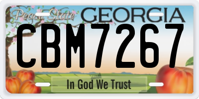 GA license plate CBM7267