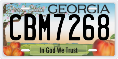 GA license plate CBM7268