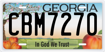 GA license plate CBM7270