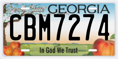 GA license plate CBM7274