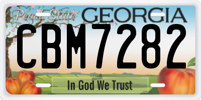 GA license plate CBM7282