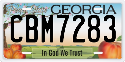 GA license plate CBM7283