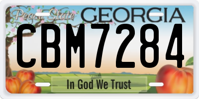 GA license plate CBM7284