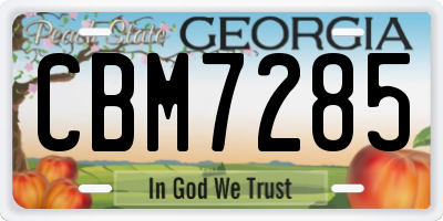 GA license plate CBM7285