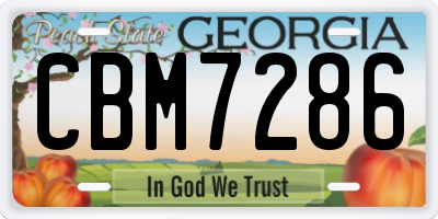 GA license plate CBM7286