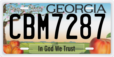 GA license plate CBM7287