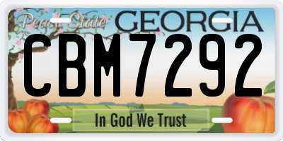 GA license plate CBM7292