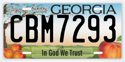 GA license plate CBM7293