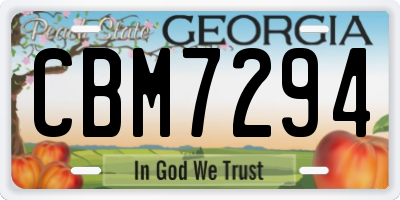 GA license plate CBM7294