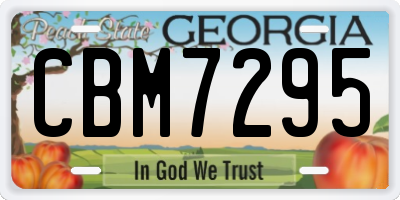 GA license plate CBM7295