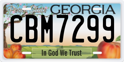 GA license plate CBM7299