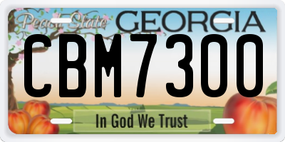 GA license plate CBM7300