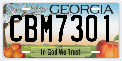 GA license plate CBM7301