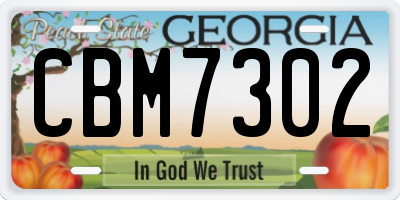 GA license plate CBM7302