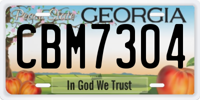 GA license plate CBM7304