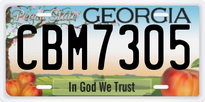 GA license plate CBM7305