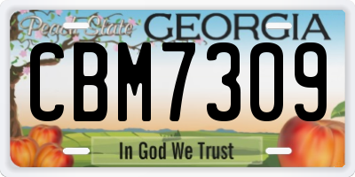 GA license plate CBM7309