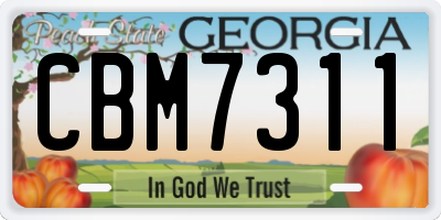 GA license plate CBM7311