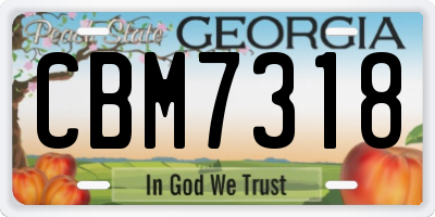 GA license plate CBM7318