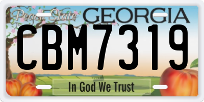 GA license plate CBM7319