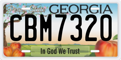 GA license plate CBM7320