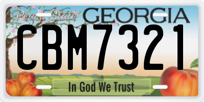 GA license plate CBM7321