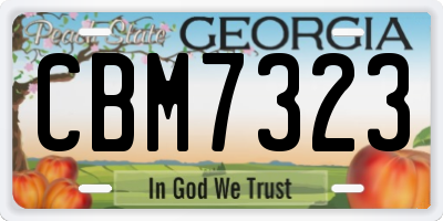 GA license plate CBM7323