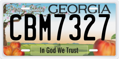 GA license plate CBM7327